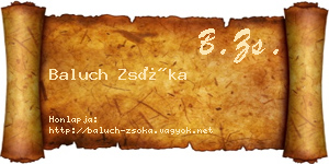 Baluch Zsóka névjegykártya